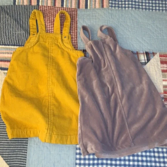 Baby girl overall style dresses - four total purple and yellow 2T - Picture 6 of 10